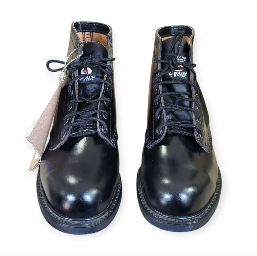CAROLINA Steel Toe Leather Lace-up Work Boots Black 9